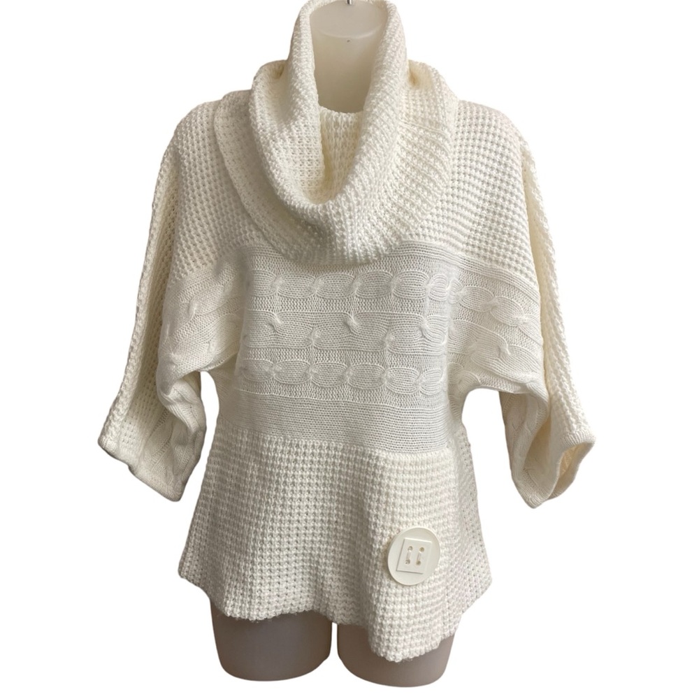 Majora White Cowl Neck Sweater Size Small